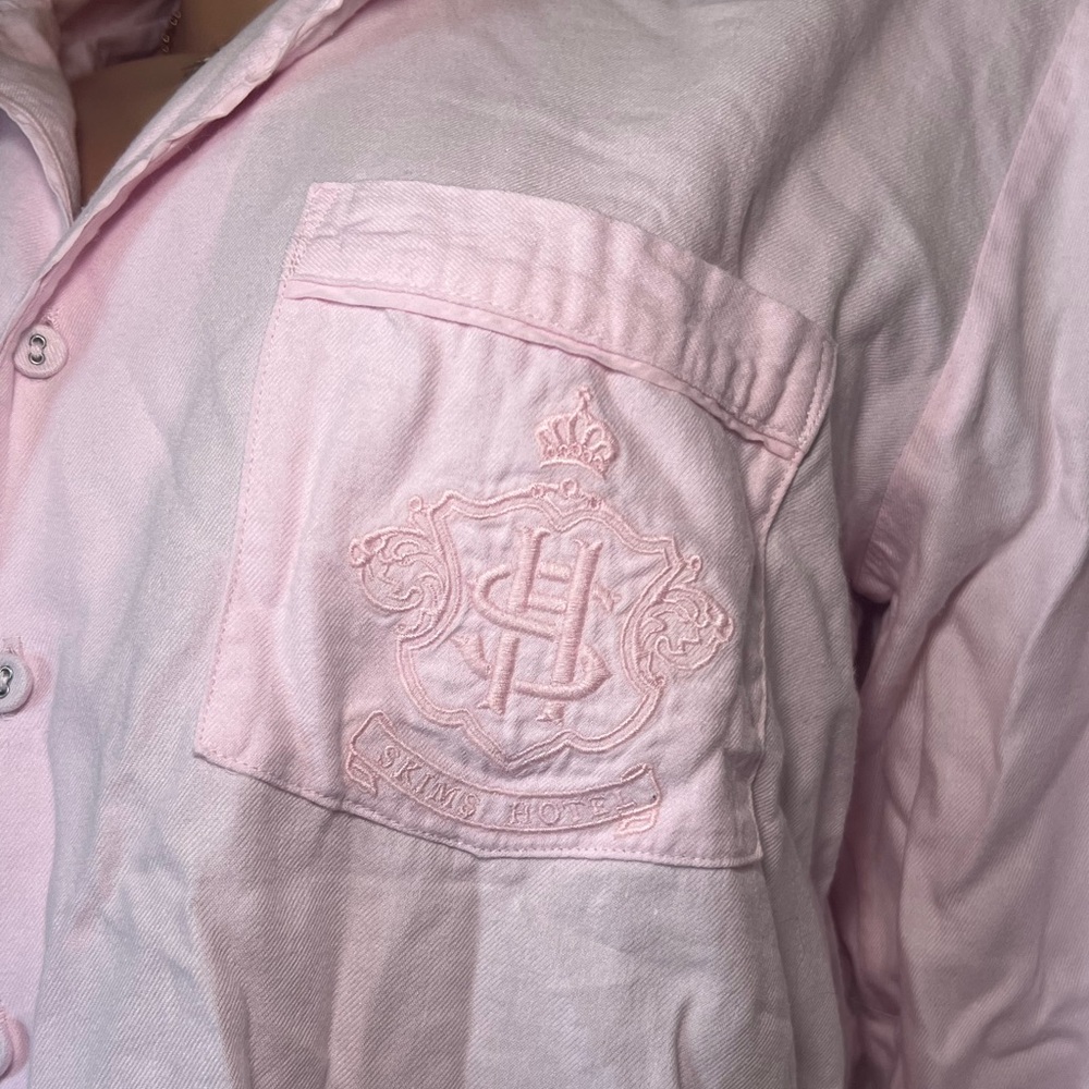 Skims Hotel Sleep Shirt in Cherry Blossom Pink - Picture 2 of 4